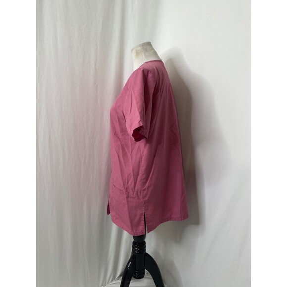Womens Medium Scrubs Top Simply Basic Purple Pink In Color Button Down - Picture 3 of 8